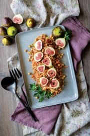 Fig, Carrot, and Chickpea Salad with Tahini Yogurt Dressing