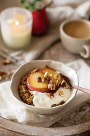 Gingerbread Overnight Oats with Caramelized Pears