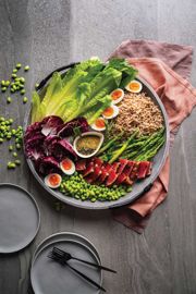 Grain Bowl Salad Board with Sesame Seared Tuna