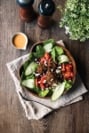 Mediterranean Meatball and Farro Bowls with Smoky Hummus Sauce