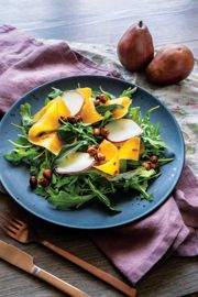 Pear and Butternut Squash Salad with Ginger, Crispy Sage, and Hazelnuts