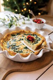 Quinoa Crusted Quiche with Pepper Relish