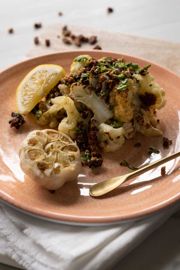 Roasted Cauliflower with Pecan Date Crumble