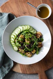 Supersalad with Sprouted Quinoa, Beans, and Roasted Veggies